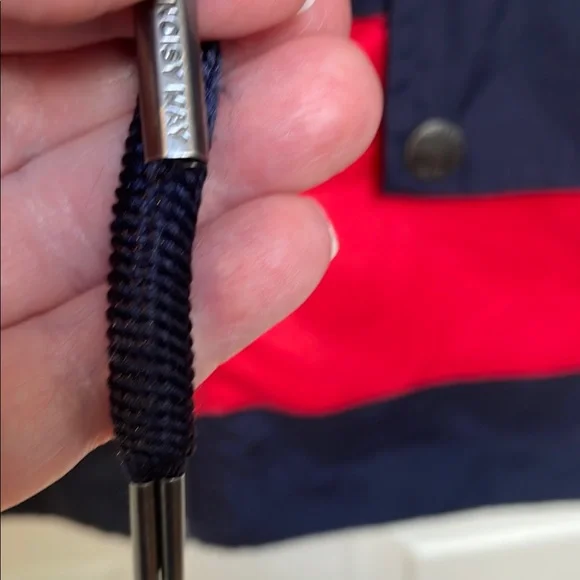 Noisy May sz L Red Navy Wide Stripe Jacket nautical fisherman - Picture 7 of 10